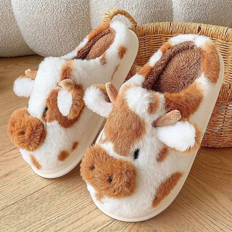 đ SnuggleMoo⢠Womenâs Winter Warm Cow Slippers