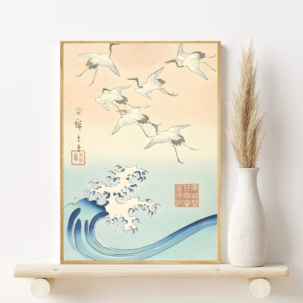 ๐ผ๏ธ Frameless Landscape Canvas Print โ Japanese H-Hokusai Style