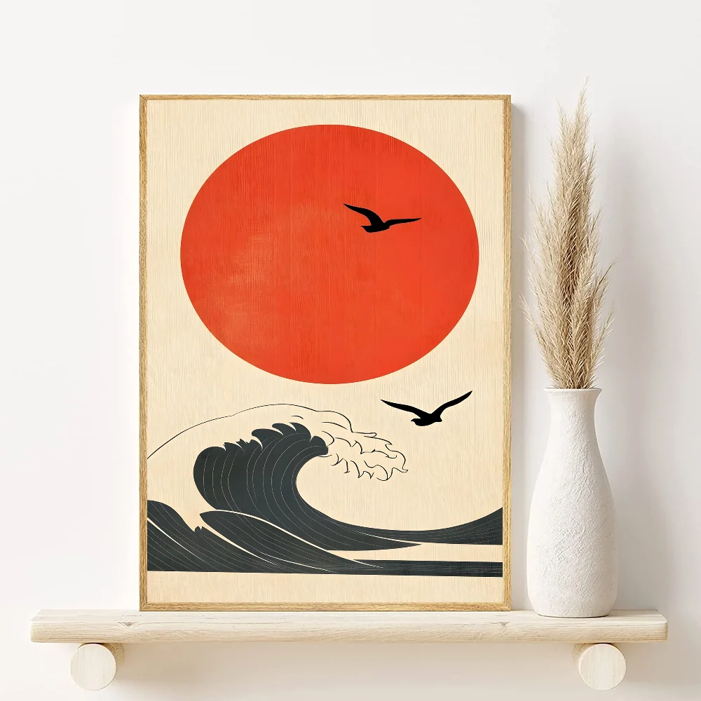 ๐ผ๏ธ Frameless Landscape Canvas Print โ Japanese H-Hokusai Style