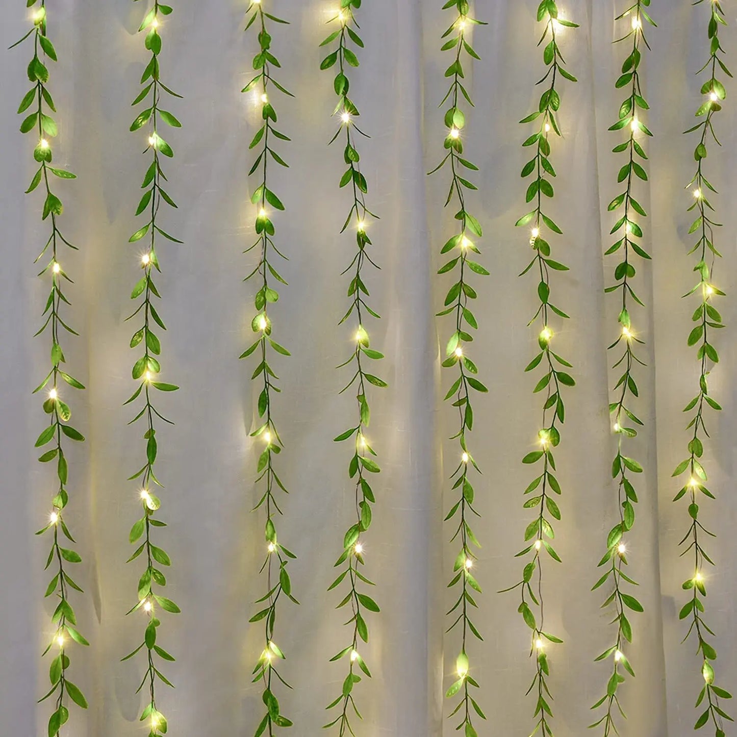 🌿 Ivy Willow Garland with LED Lights