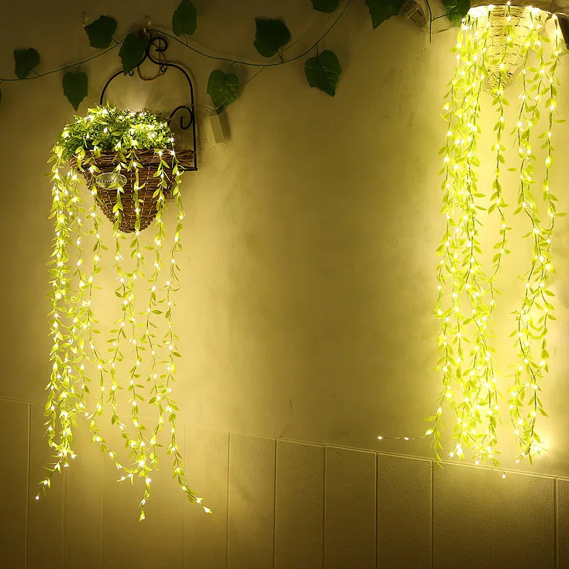 🌿 Ivy Willow Garland with LED Lights