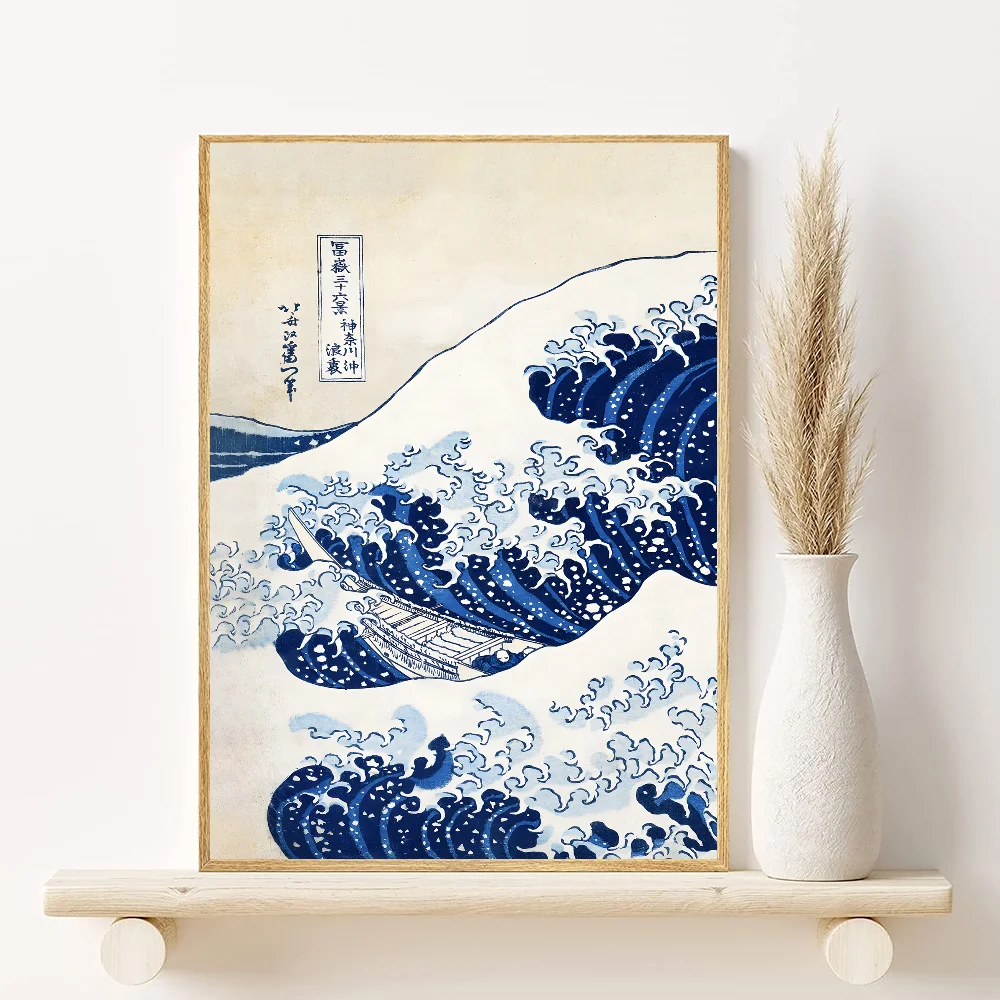 🖼️ Frameless Landscape Canvas Print – Japanese H-Hokusai Style