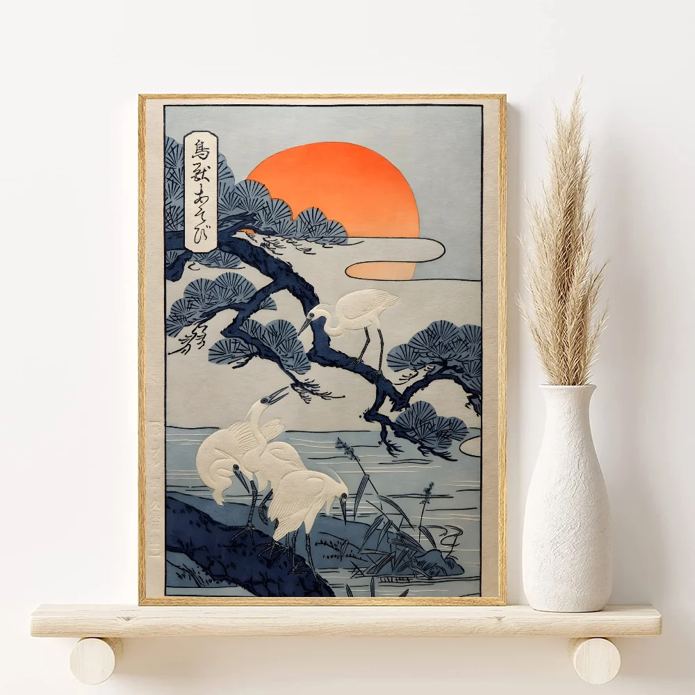 🖼️ Frameless Landscape Canvas Print – Japanese H-Hokusai Style