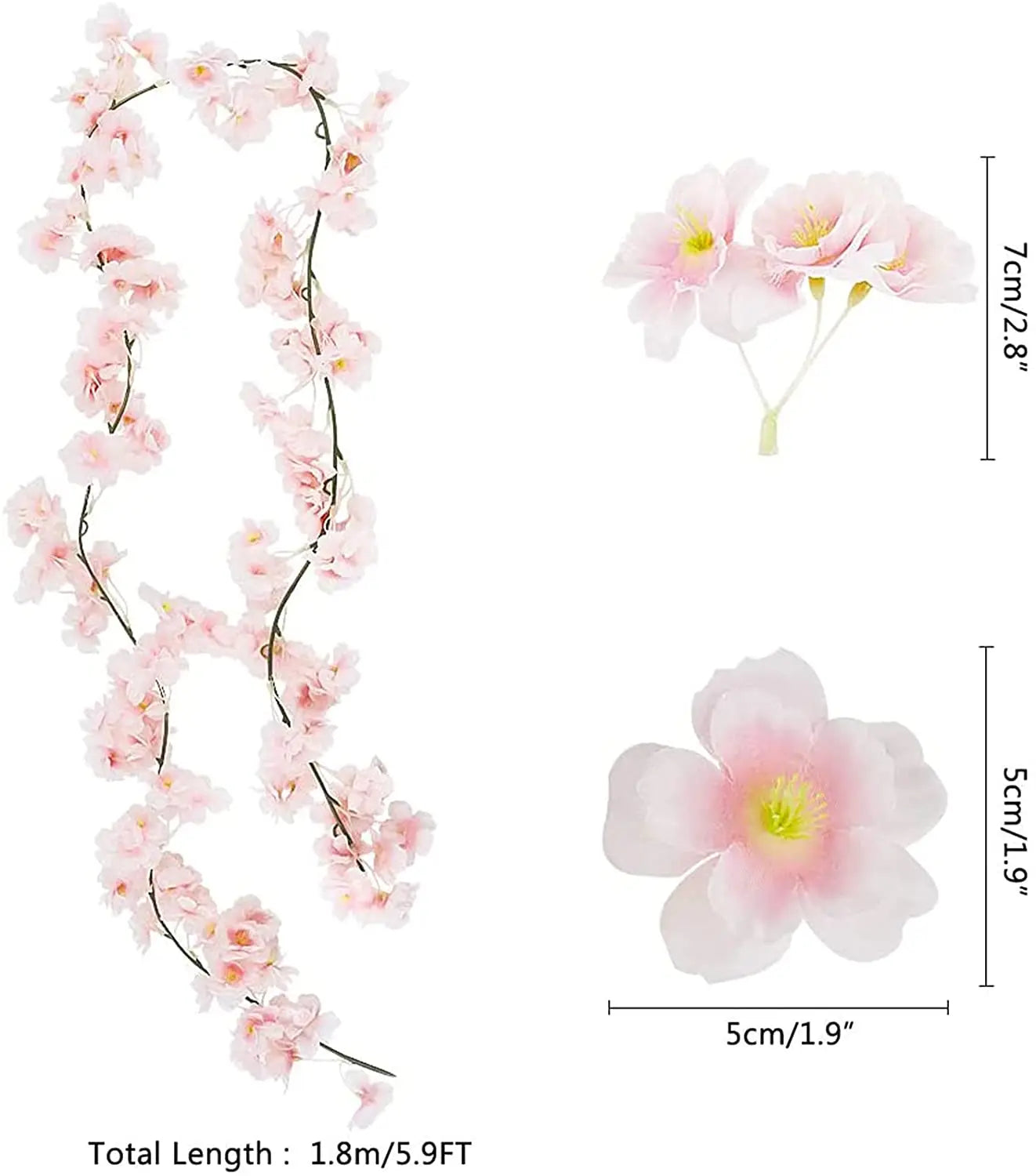 🌸 Artificial Cherry Blossom Flower Vine