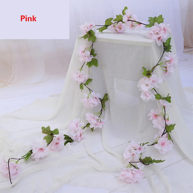 🌸 Artificial Cherry Blossom Flower Vine